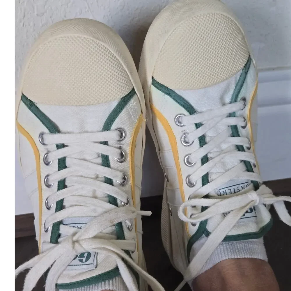 Gola Coaster Smash Canvas Sneakers White Green Yellow Women's Size 8